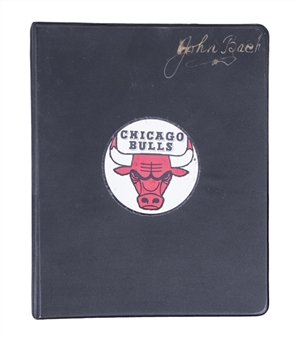 Johnny Bach Signed 1988-89 Chicago Bulls Personal Playbook With Notes (Beckett)